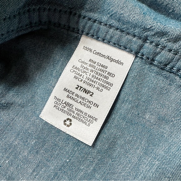 ⭐️ 5 for $25 Wonder Nation Kids Red Plaid Cotton Shirt with Elbow Patches 2 T - Picture 4 of 4